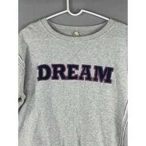 Hem‎ & Thread Womens Medium Gray DREAM Pullover Sweatshirt Cotton Casual